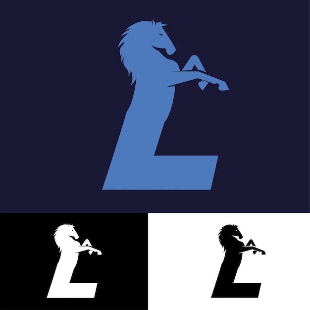 Horse logo design which L letter logo