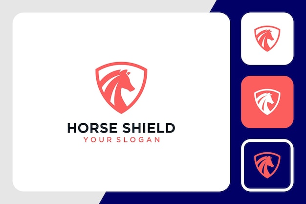 horse logo design with shield