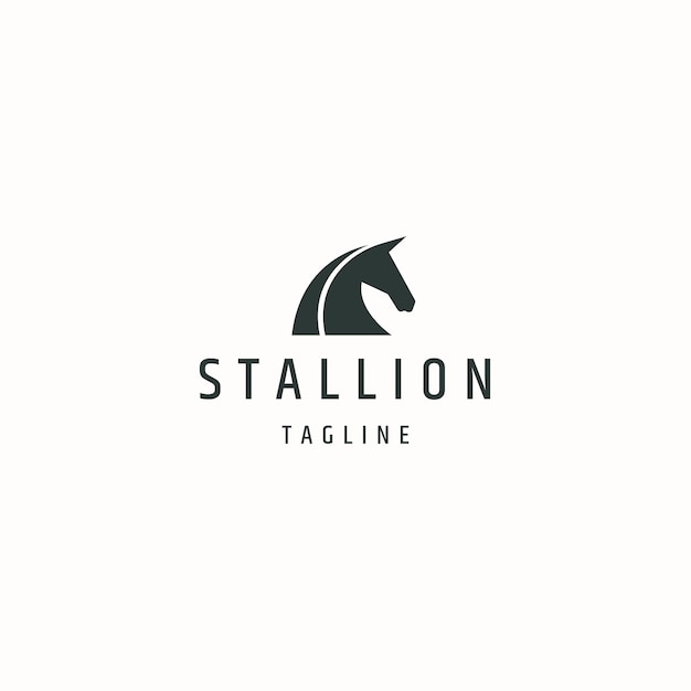 Horse logo icon design template flat vector