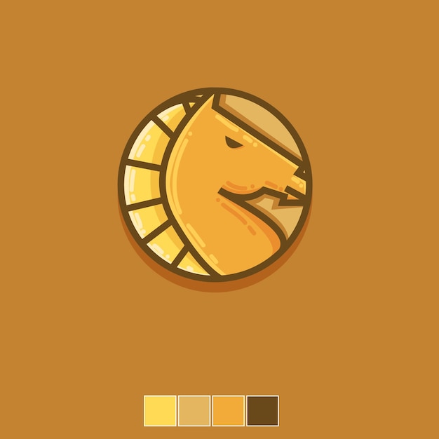 horse logo icon flat template