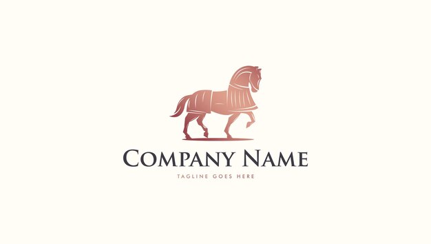 Horse logo with fancy gold colored armor