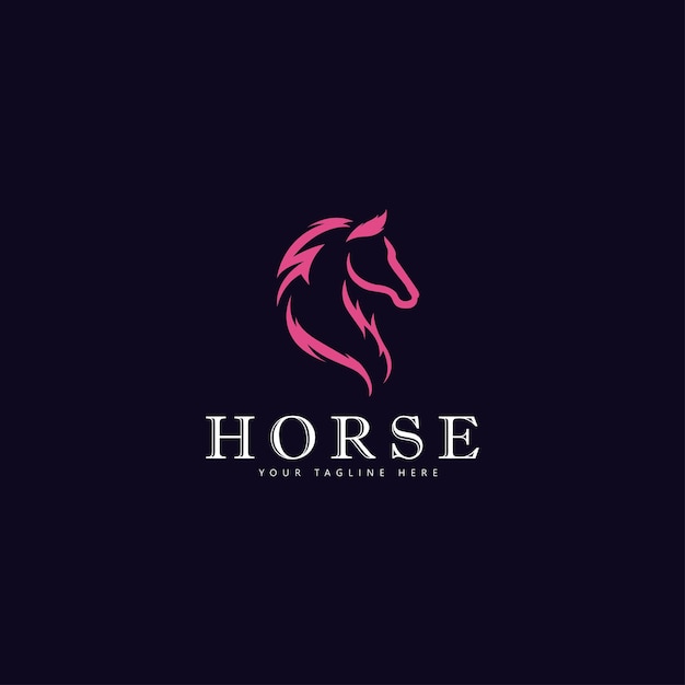 The horse logo with a simple and modern design makes the design elegant and graceful