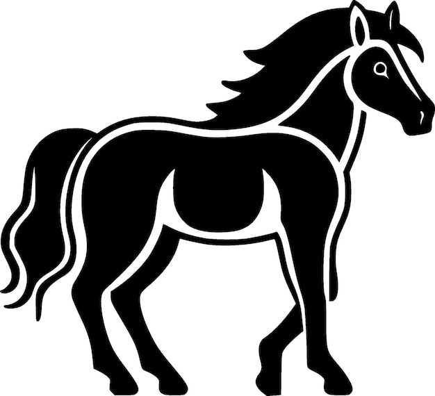 Horse Minimalist and Flat Logo Vector illustration