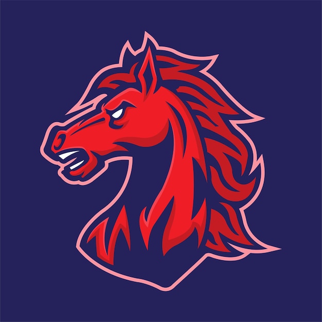 horse, mustang head mascot logo vector