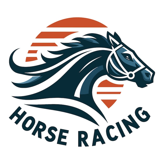 Horse racing logo vector illustration on white background