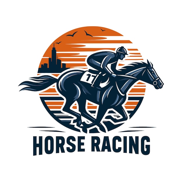 Horse racing logo vector illustration on white background