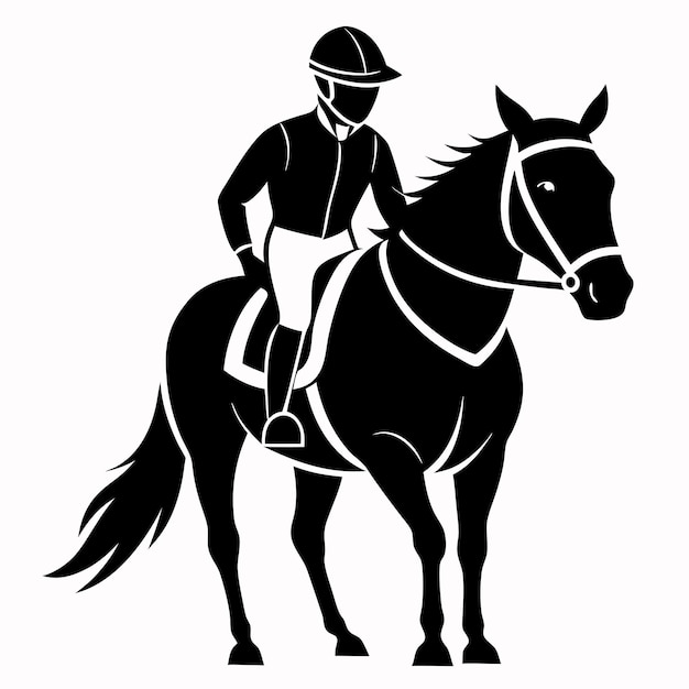 a horse and rider are running vector silhouette