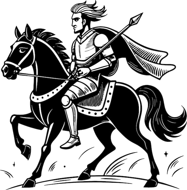 Vector horse rider warrior