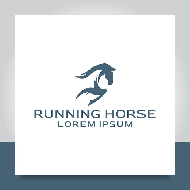 Horse run logo design speed jump race