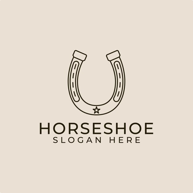 Vector horse shoe line art logo icon and symbol vector illustration minimalist design