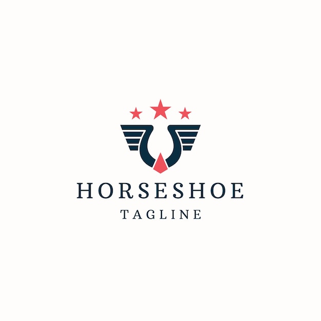 Horse shoes logo icon design template flat vector