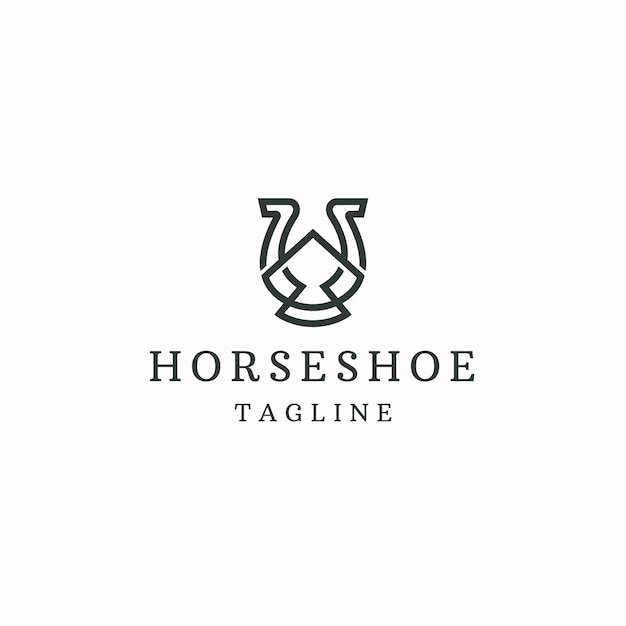 Horse shoes logo icon design template flat vector