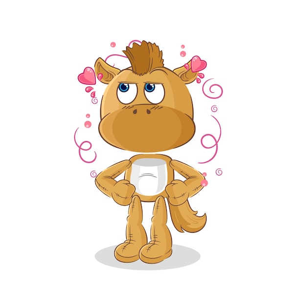 Horse shy vector cartoon character