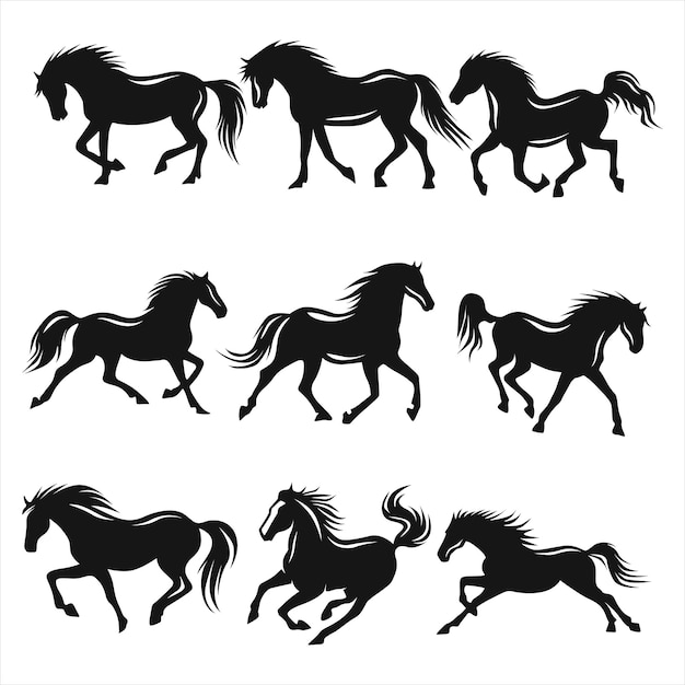 Horse Silhouette Illustration Bundle Collection