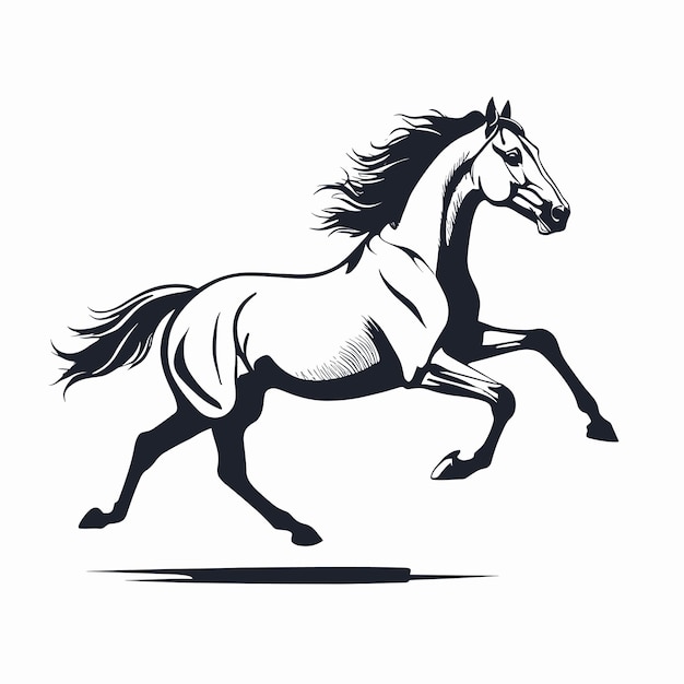 Horse silhouette outline vector illustration