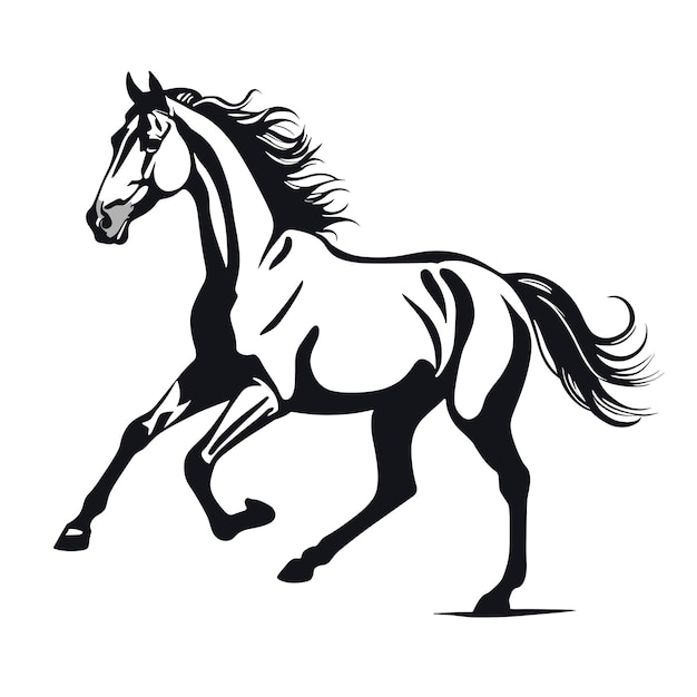 Horse silhouette outline vector illustration