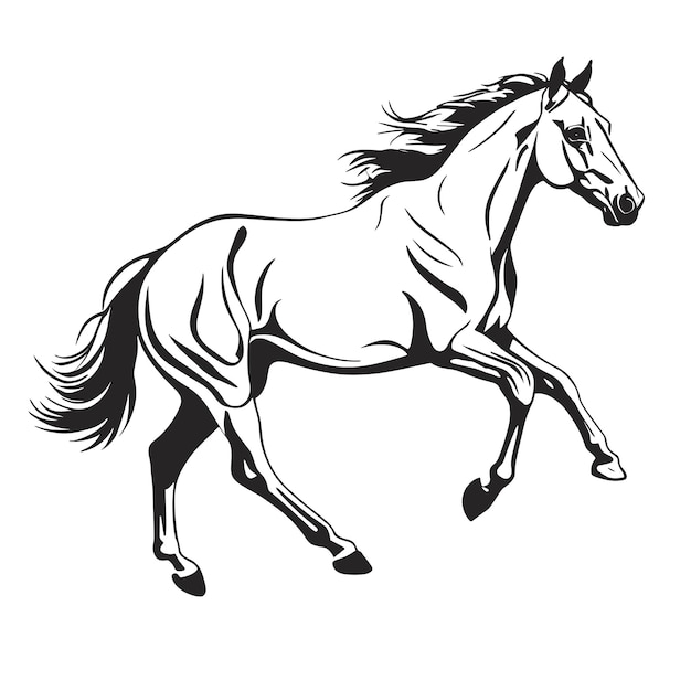 Horse silhouette outline vector illustration