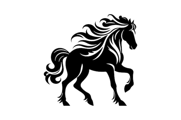 Vector horse silhouette vector art illustration