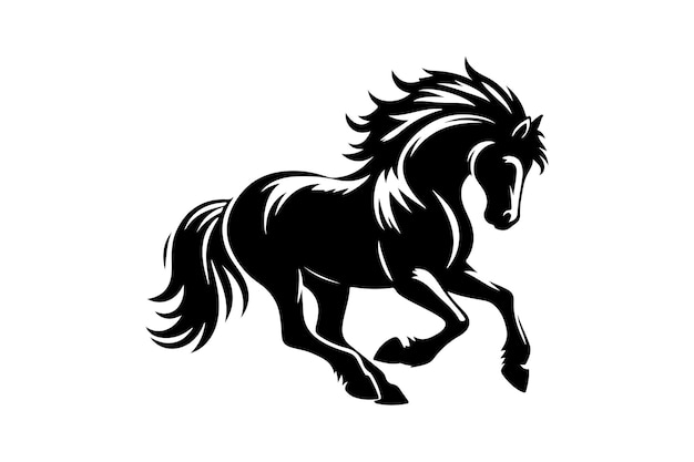 Vector horse silhouette vector art illustration