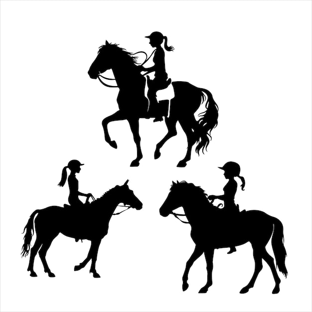 horse silhouettes vector illustration