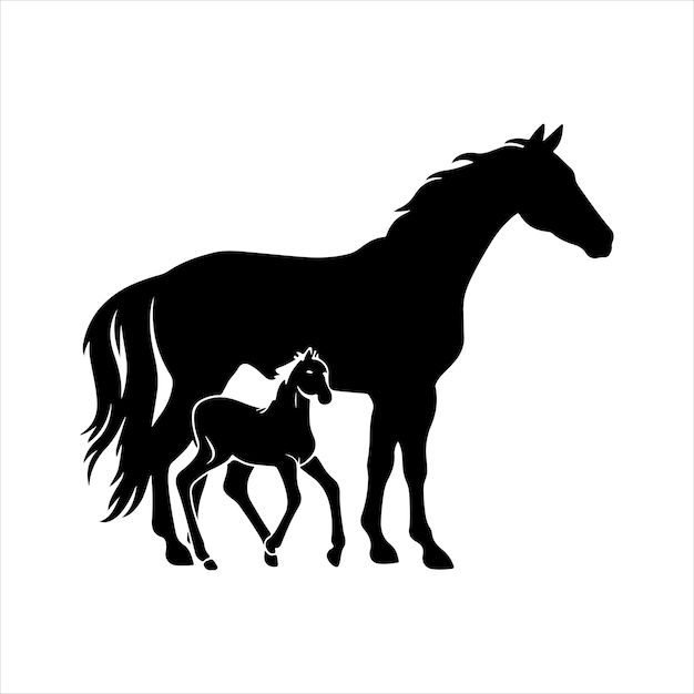 horse silhouettes vector illustration