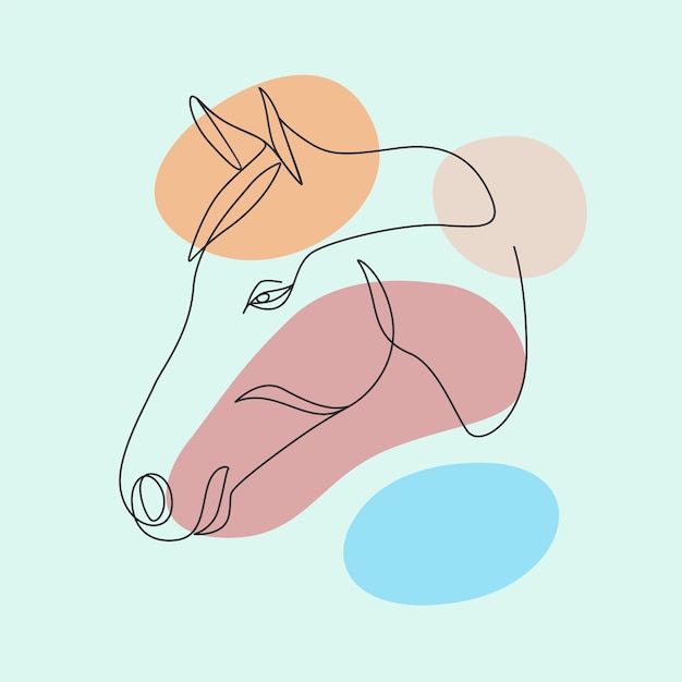 Horse in single line art style