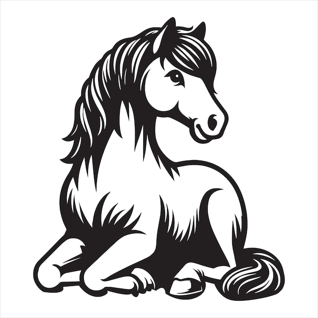 Vector horse sitting svg