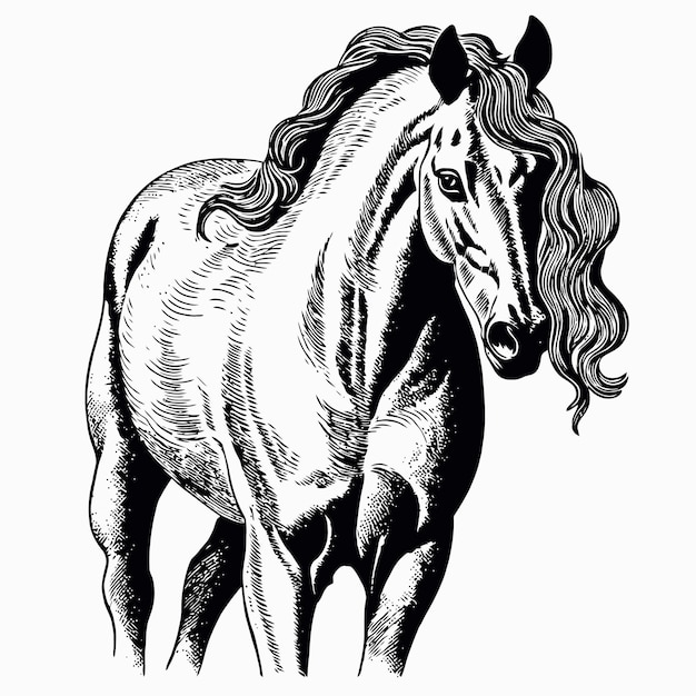 Horse sketch Hand drawn illustration of a horse