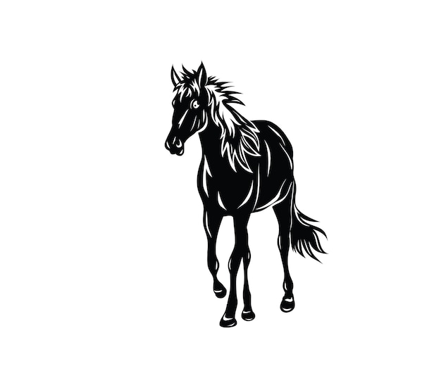 Horse Standing, art vector silhouette design