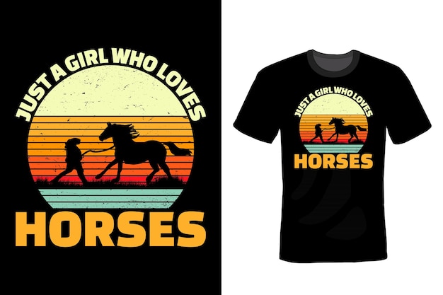 Horse T shirt design, typography, vintage