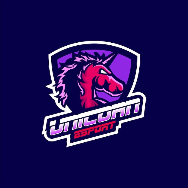 Horse or unicorn esport cool logo