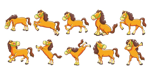 horse vector set