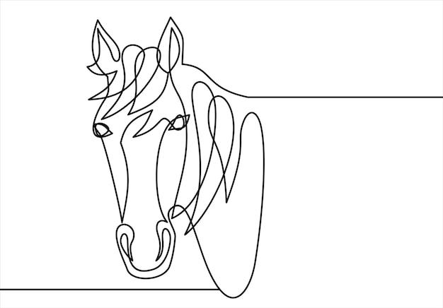 Horse web line icon