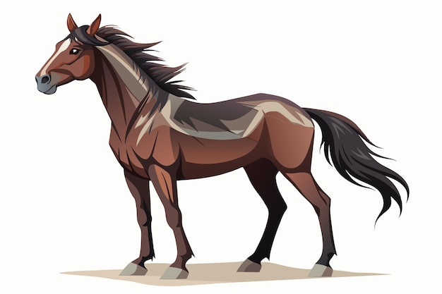 Vector a horse with a mane on its back