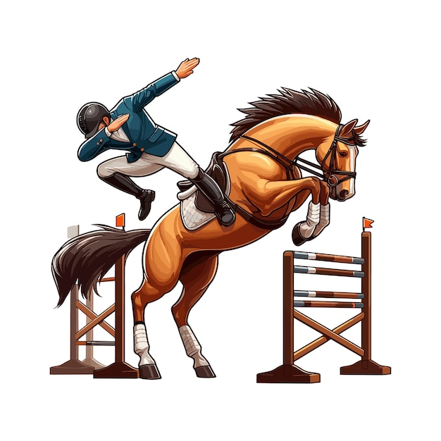 Vector a horse with a rider on the back of it a majestic horse striking a powerful dab pose