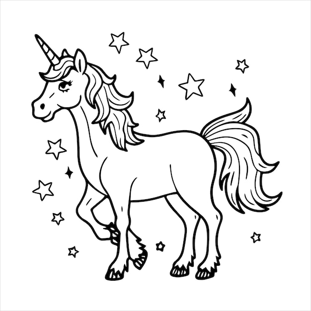 Vector a horse with a tail that says unicorn on it