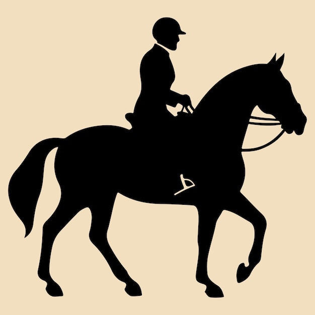 Horseback rider black silhouette Clip art vector