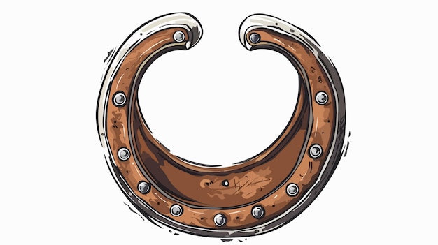 Vector horseshoe equestrian accessory vector illustration