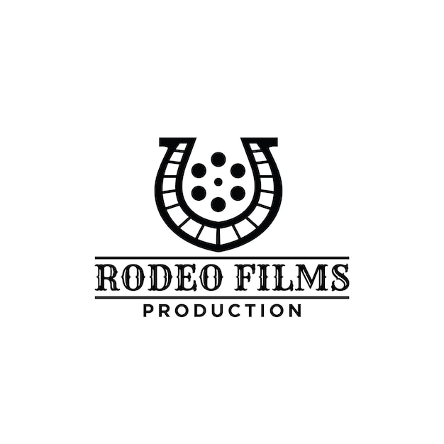 Horseshoe film western logo icon design