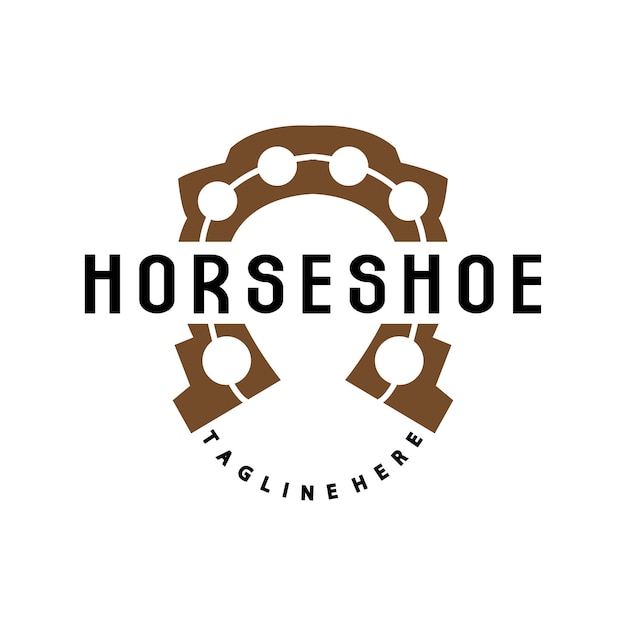 Horseshoe Logo Cowboy Horse Vector Icon Design Symbol Template