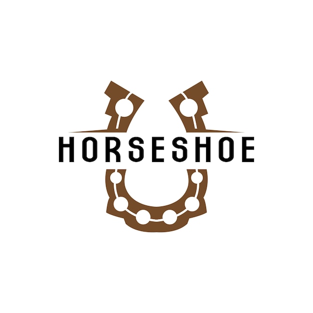 Vector horseshoe logo cowboy horse vector icon design symbol template