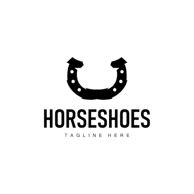 Vector horseshoe logo simple vector design vintage retro western illustrator template