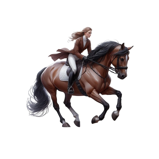 Vector horsewoman riding roan horse equestrian vector