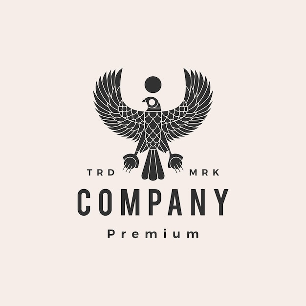 Horus falcon hipster vintage logo template