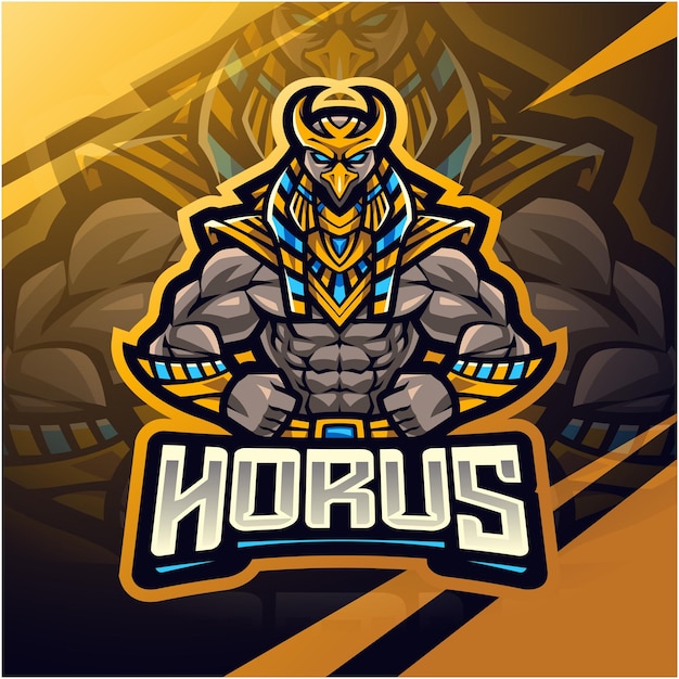 Horus fighter esport mascot logo design