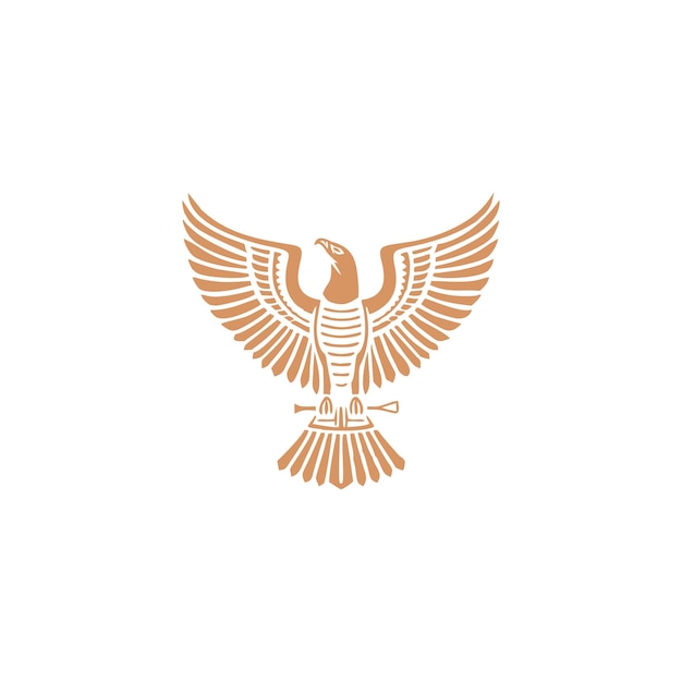 Horus mono line logo icon design templateEagle line flat vector illustration