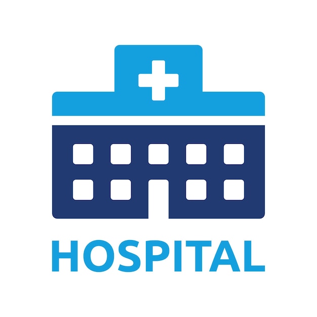 Hospital building icon.