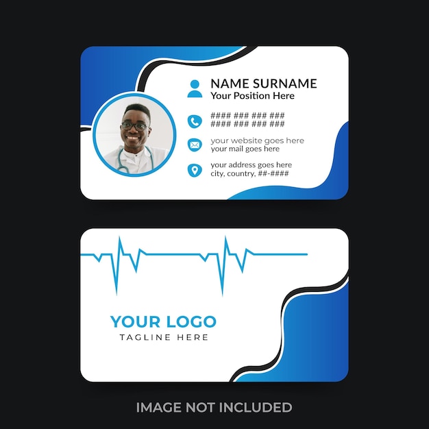 Hospital care horizontal business card template