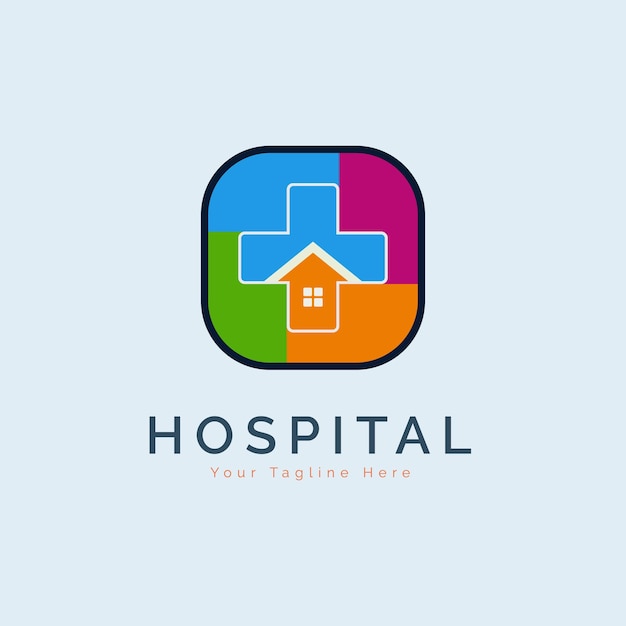 Hospital cross medical logo template design for brand or company and other