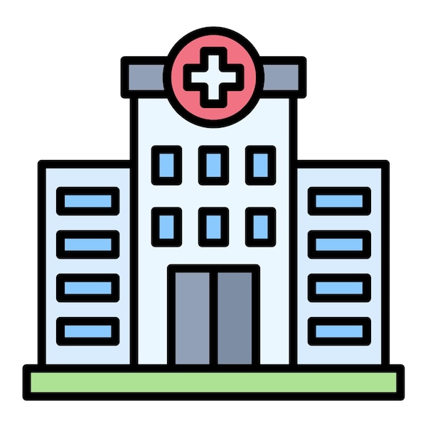 Hospital Flat Illustration